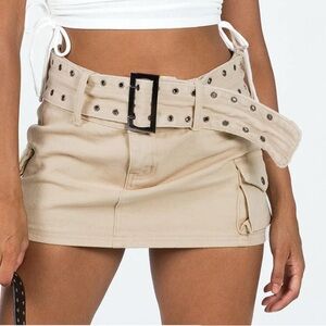 Princess Polly Beige Mini Skirt with Belt